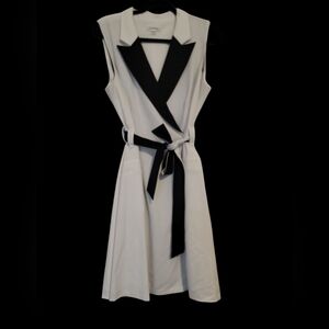 Calvin Klein Black and White Midi Dress